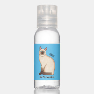 Siamese cat cartoon illustration  hand sanitizer