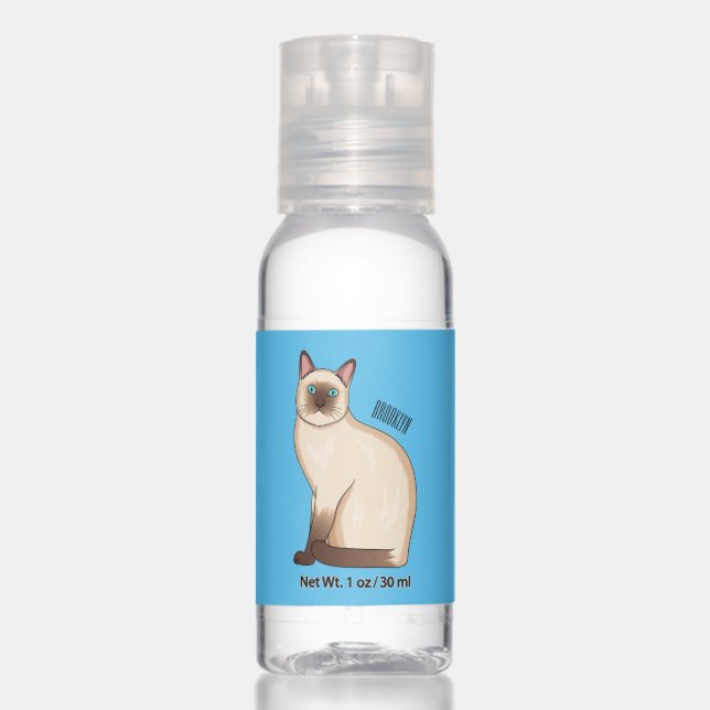 Siamese cat cartoon illustration  hand sanitizer (Front)