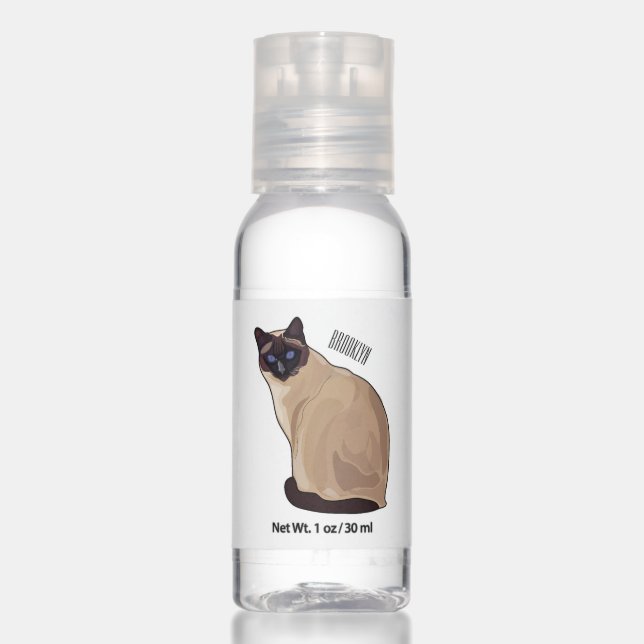 Siamese cat cartoon illustration  hand sanitizer (Front)