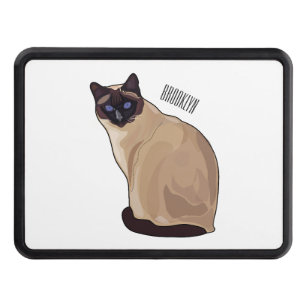 Siamese cat cartoon illustration hitch cover