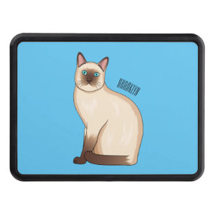 Siamese cat cartoon illustration hitch cover