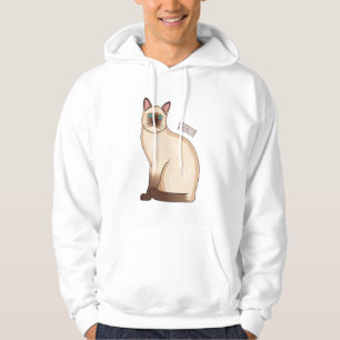 Siamese cat cartoon illustration hoodie