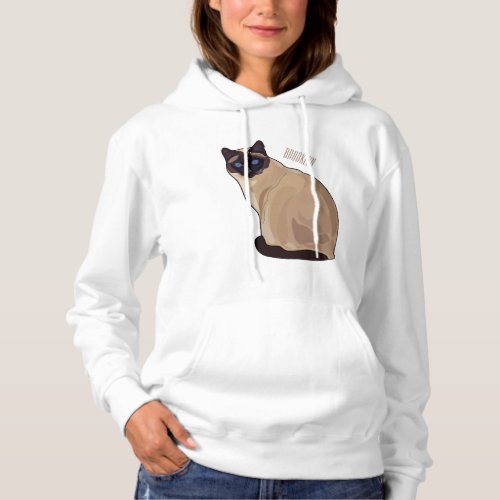 Siamese cat cartoon illustration  hoodie