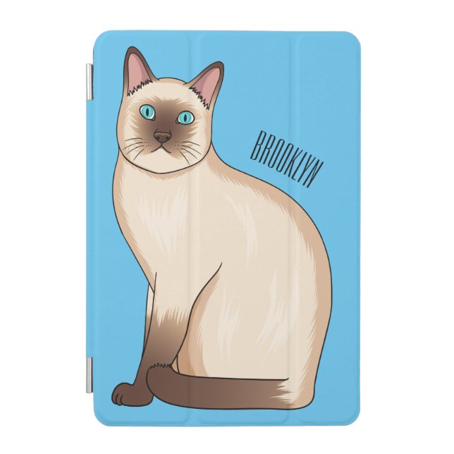 Siamese cat cartoon illustration  iPad mini cover (Front)