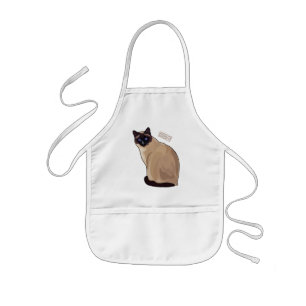 Siamese cat cartoon illustration  kids' apron