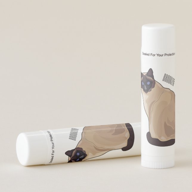 Siamese cat cartoon illustration  lip balm (Front)