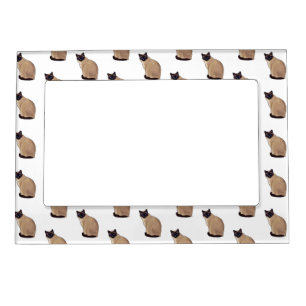 Siamese cat cartoon illustration  magnetic frame