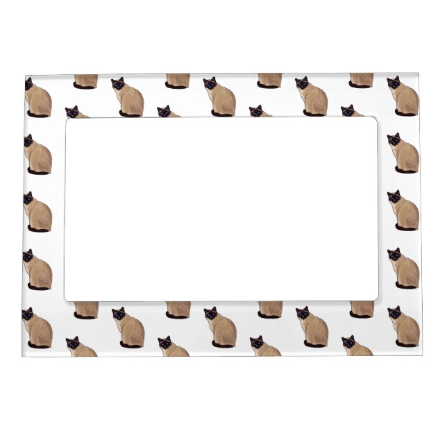Siamese cat cartoon illustration  magnetic frame (Front)