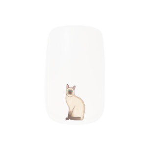 Siamese cat cartoon illustration minx nail art