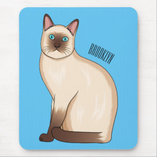 Siamese cat cartoon illustration mouse pad
