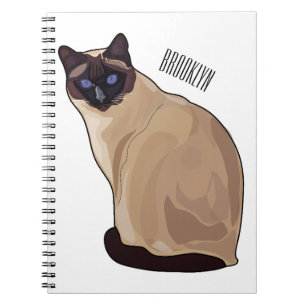 Siamese cat cartoon illustration  notebook