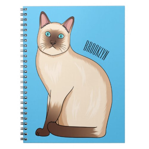 Siamese cat cartoon illustration notebook