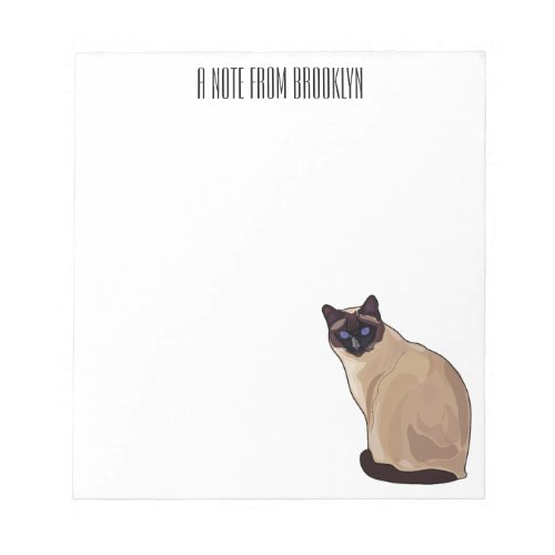 Siamese cat cartoon illustration  notepad