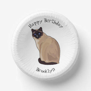 Siamese cat cartoon illustration paper bowls