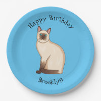 Siamese cat cartoon illustration 