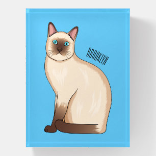 Siamese cat cartoon illustration paperweight