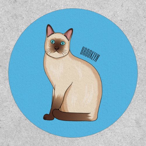 Siamese cat cartoon illustration patch