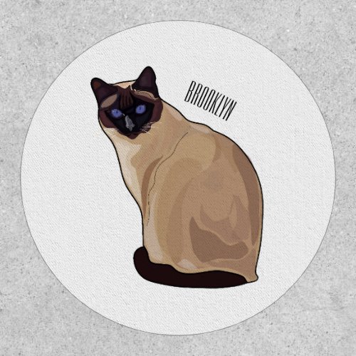 Siamese cat cartoon illustration  patch