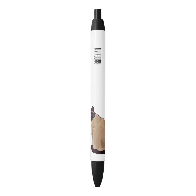 Siamese cat cartoon illustration  pen (Front Vertical)