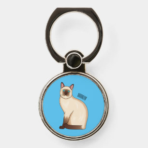 Siamese cat cartoon illustration  phone ring stand