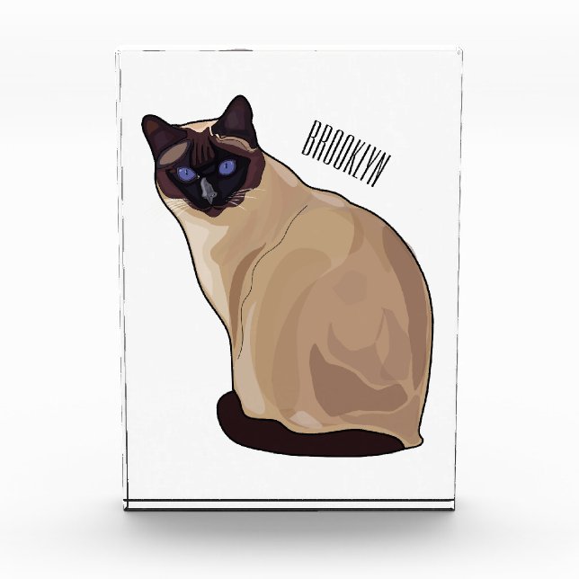 Siamese cat cartoon illustration  photo block (Front)