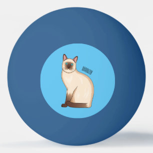 Siamese cat cartoon illustration ping pong ball