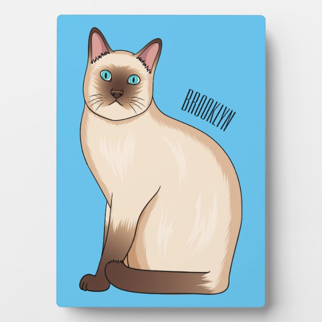 Siamese cat cartoon illustration  plaque (Front)