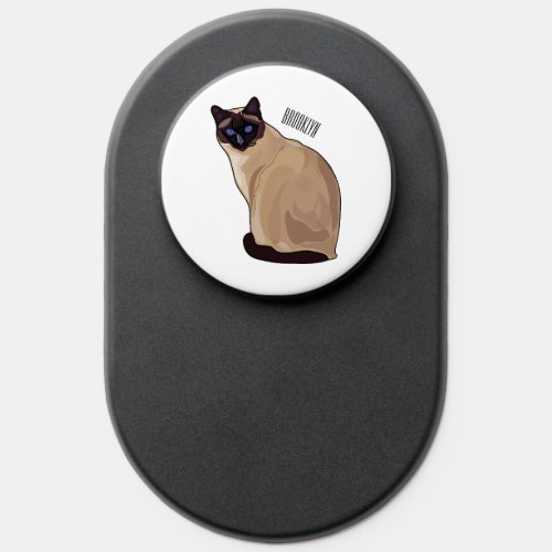 Siamese cat cartoon illustration  PopSocket