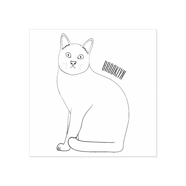Siamese cat cartoon illustration rubber stamp (Imprint)