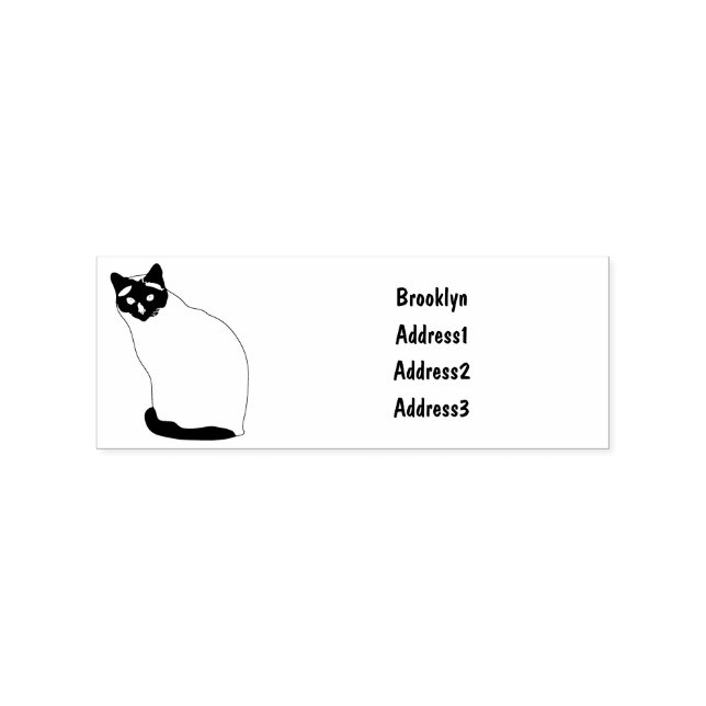 Siamese cat cartoon illustration rubber stamp (Imprint)