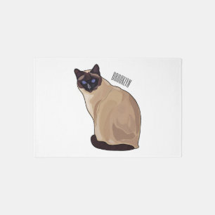 Siamese cat cartoon illustration  rug