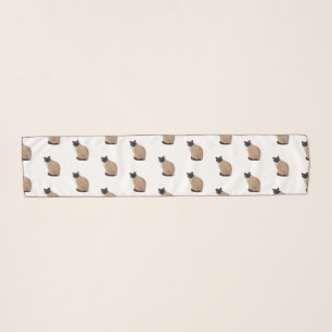 Siamese cat cartoon illustration scarf