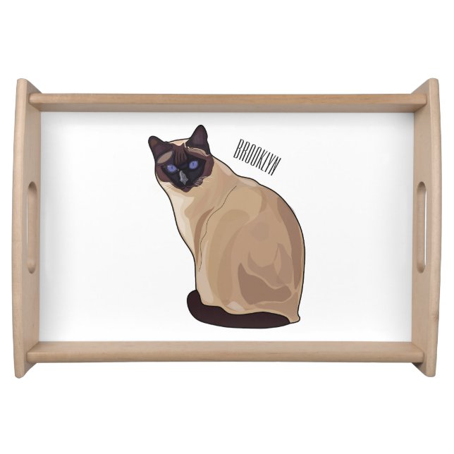 Siamese cat cartoon illustration  serving tray (Front)