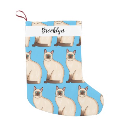 Siamese cat cartoon illustration  small christmas stocking