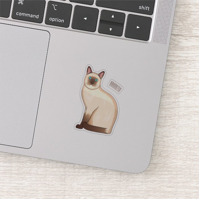 Siamese cat cartoon illustration sticker (Detail)