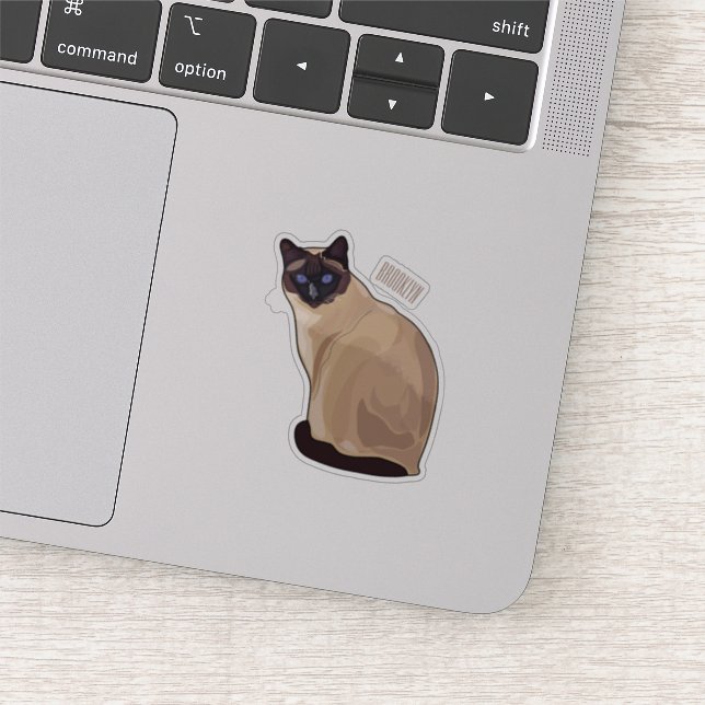 Siamese cat cartoon illustration  sticker (Detail)