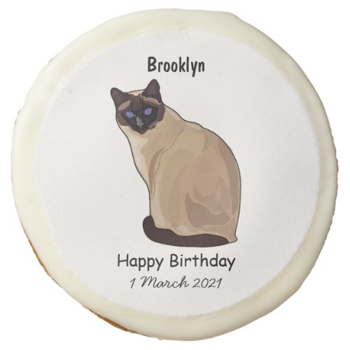 Siamese cat cartoon illustration sugar cookie