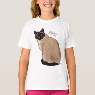 Siamese cat cartoon illustration T-Shirt