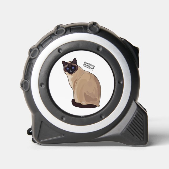 Siamese cat cartoon illustration  tape measure (Front)