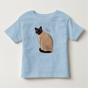 Siamese cat cartoon illustration  toddler t-shirt