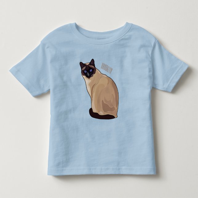 Siamese cat cartoon illustration  toddler t-shirt (Front)