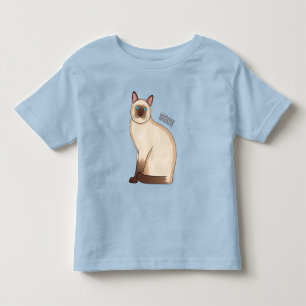 Siamese cat cartoon illustration toddler t-shirt