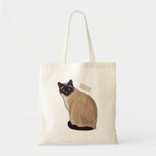 Siamese cat cartoon illustration  tote bag