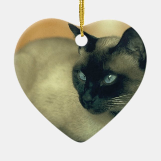 Siamese Cat Ceramic Ornament (Front)