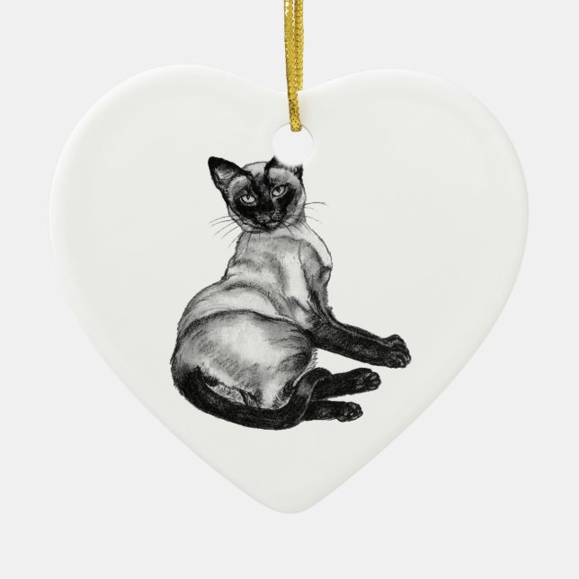 Siamese Cat Ceramic Ornament (Front)