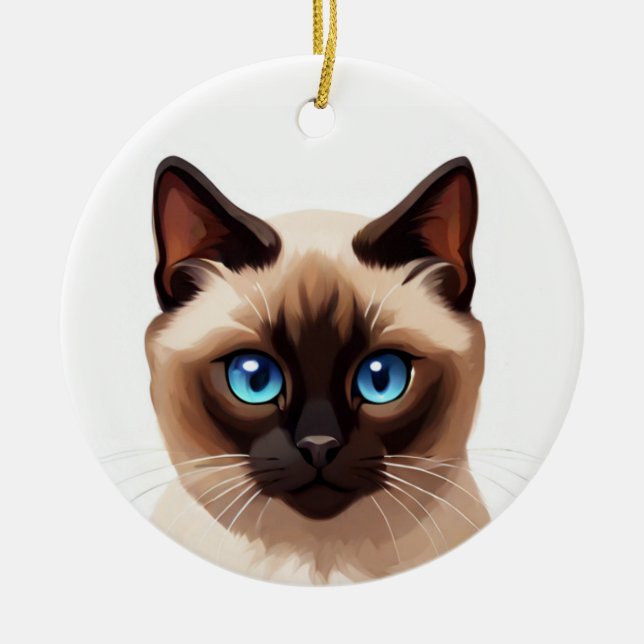 Siamese cat ceramic ornament (Front)