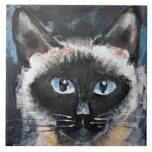 Siamese cat ceramic tile