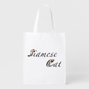 Siamese cat character grocery bag