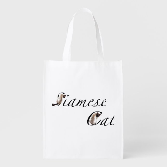 Siamese cat character grocery bag (Front)