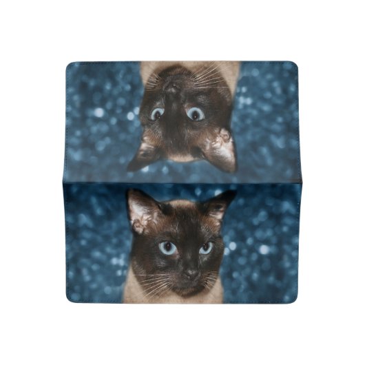 Siamese cat checkbook cover (Open)